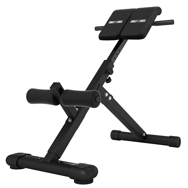 GORILLA SPORTS klappbare Hyperextensionsbank mit geteilter Bauchpolsterung