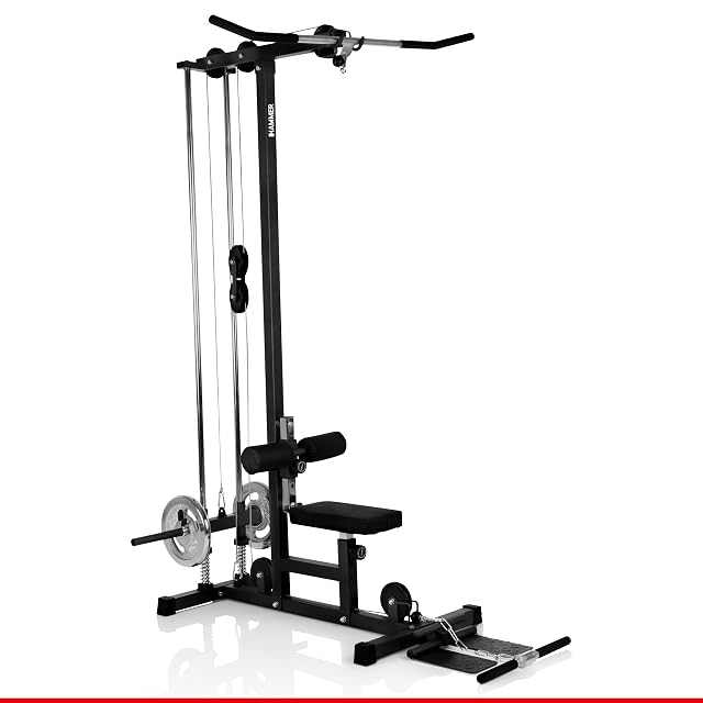 HAMMER Finnlo Multi-Lat-Tower mit Sitz, Latstange und integriertem tiefem Ruderzug