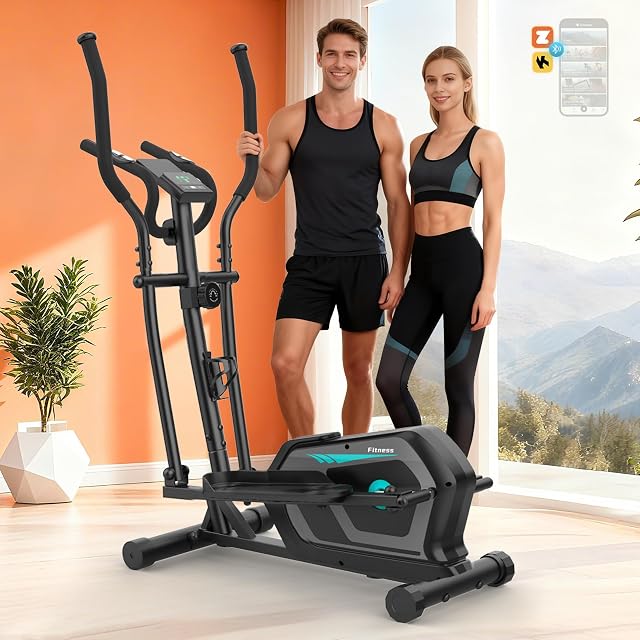 Neezee magnetischer Crosstrainer mit LCD-Monitor, Pulssensoren und Flaschenhalter
