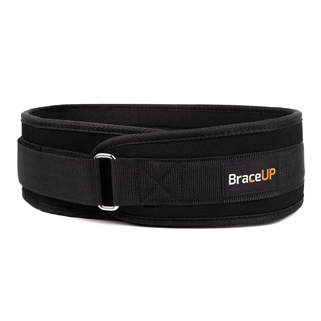 BraceUP schwarzer Gewichthebergürtel mit 10 cm und Klettverschluss