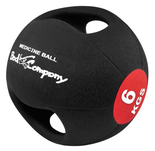 Bad Company Pro-Grip Medizinball mit Doppelgriff und genoppter Gummioberfläche
