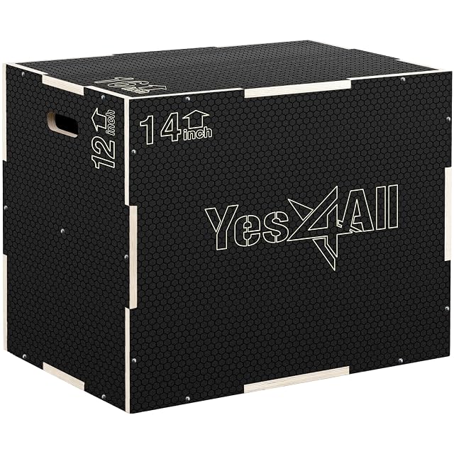 Yes4All CFL8 3-in-1 Plyo Box aus Sperrholz mit rutschhemmender Wabenoberfläche