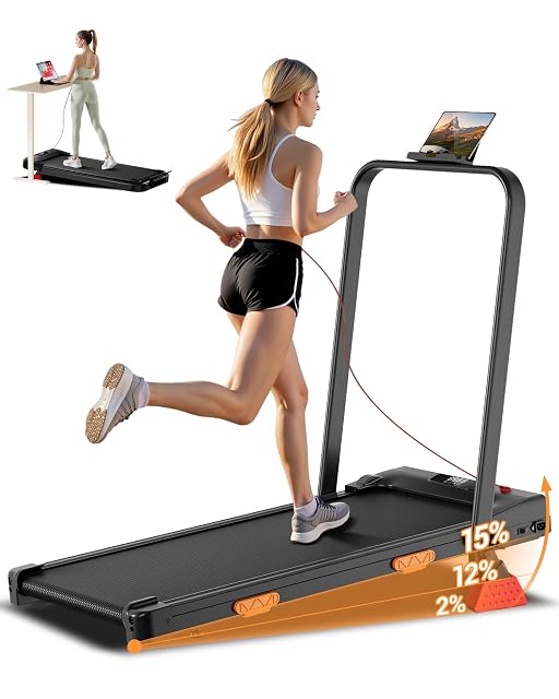 UMAY klappbares Laufband mit verstellbarer Steigung und LCD-Anzeige