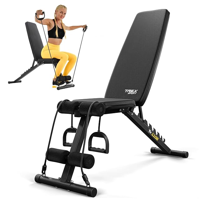 TREX SPORT TX-110B klappbare Hantelbank mit verstellbarer Rückenlehne