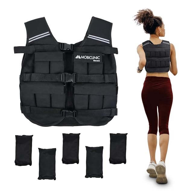 Mobiclinic Iron10 Gewichtsweste aus 600D-Oxford-Gewebe mit Rückstrahlstreifen